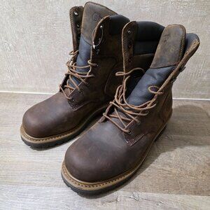 Chippewa Leather Work Boots Brown Men 9M Lace Up Oil Resistant